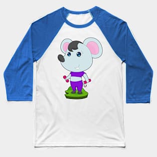 Mouse Fitness Dumbbells Baseball T-Shirt